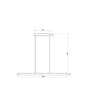 Lámpara Colgante LED LINEAL blanco con sensor de mano 10-60mm On-Off e Intensidad de Luz