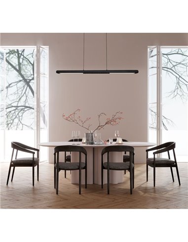Lámpara Colgante LED LINEAL negro con sensor de mano 10-60mm On-Off e Intensidad de Luz