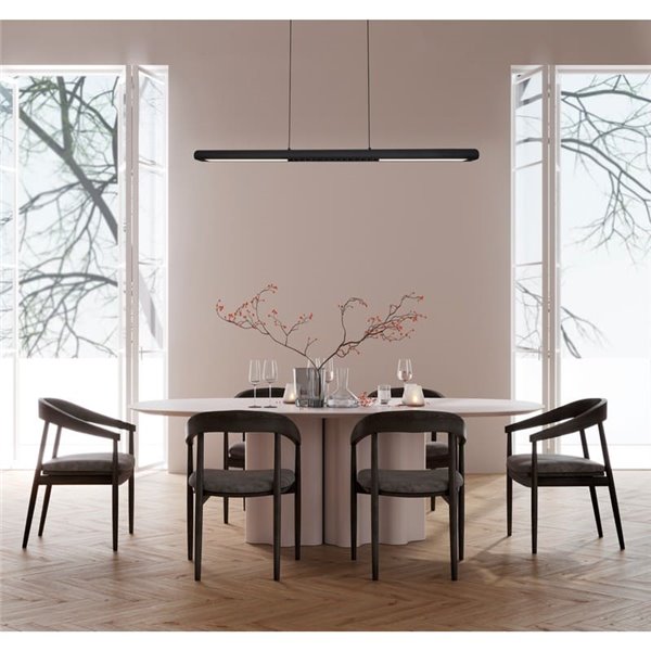 Lámpara Colgante LED LINEAL negro con sensor de mano 10-60mm On-Off e Intensidad de Luz