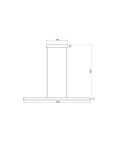 Luminária pendente LED LINEAR preta com sensor manual On-Off de 10-60mm e intensidade de luz