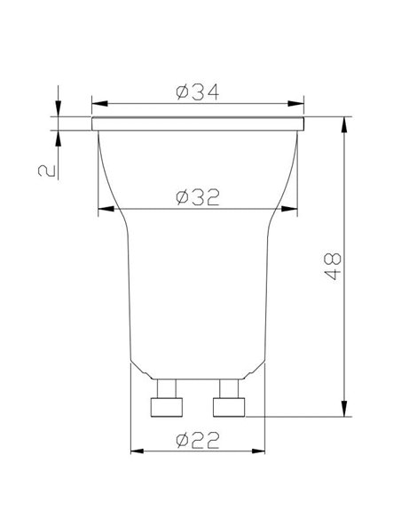 Bombilla LED MINI GU10 4W,  2700K (290Lm)/3000K (310Lm)/4000k (330Lm)