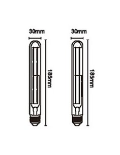 Bombilla LED Amber Glass T30 E27, Potencia 6W, 2400K 575Lm  - 185x30mm 2