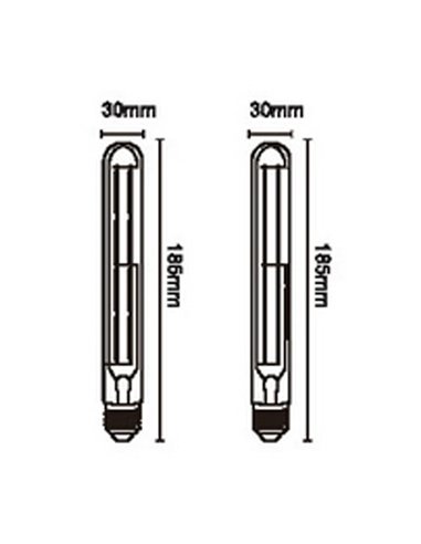 Bombilla LED Amber Glass T30 E27, Potencia 6W, 2400K 575Lm  - 185x30mm