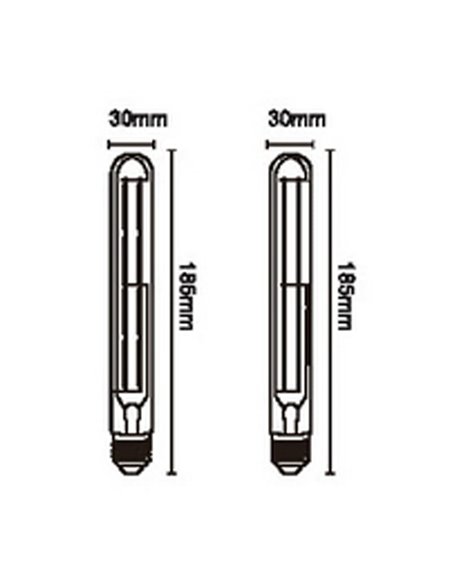 Bombilla LED Amber Glass T30 E27, Potencia 6W, 2400K 575Lm  - 185x30mm