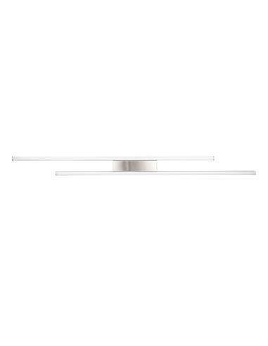 Plafonnier LED ODIO 2 Barres 22W 3200Lm 3000K IP20 Nickel | LéonLeds