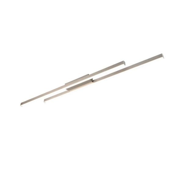 Plafonnier LED ODIO 2 Barres 22W 3200Lm 3000K IP20 Nickel | LéonLeds