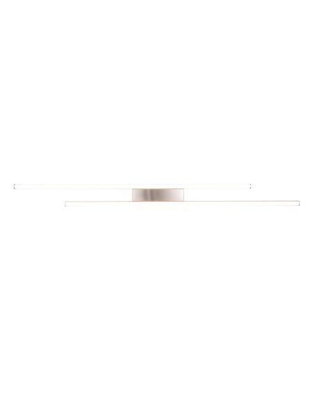 Plafonnier LED ODIO 2 Barres 22W 3200Lm 3000K IP20 Nickel | LéonLeds