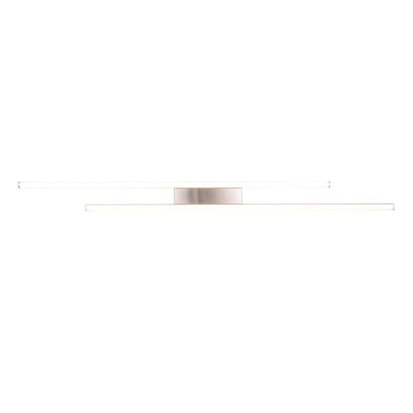 Plafón LED ODIO 2 Barras 22W 3200Lm 3000K IP20 Níquel | LeonLeds