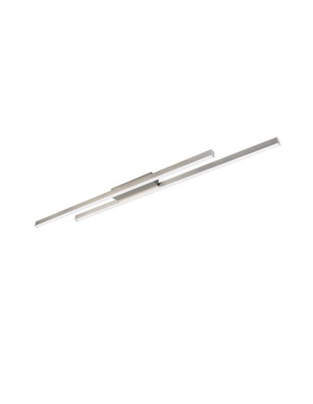 Plafón LED ODIO 2 Barras 22W 3200Lm 3000K IP20 Níquel | LeonLeds