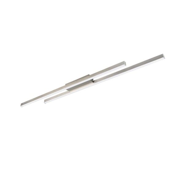 Plafonnier LED ODIO 2 Barres 22W 3200Lm 3000K IP20 Nickel | LéonLeds