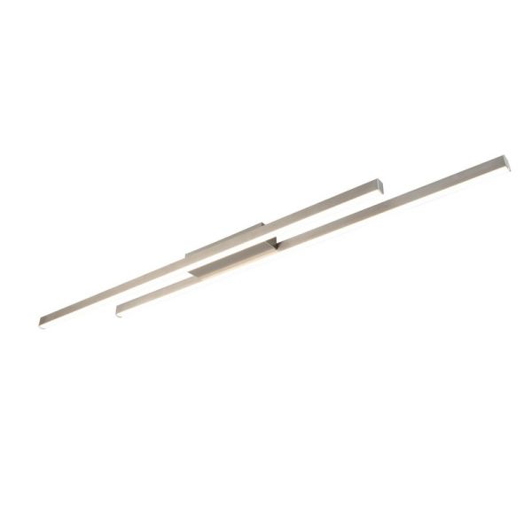 Plafonnier LED ODIO 2 Barres 22W 3200Lm 3000K IP20 Nickel | LéonLeds