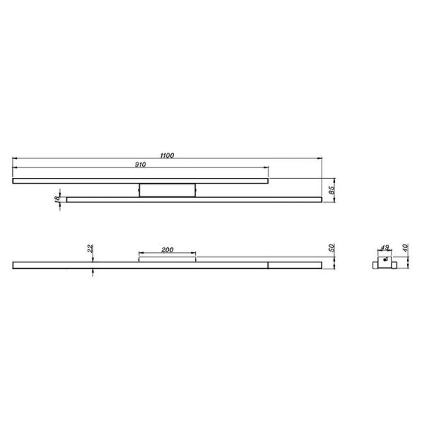 Plafón LED ODIO Barras 22W 3200Lm 3000K IP20 Negro | LeonLeds
