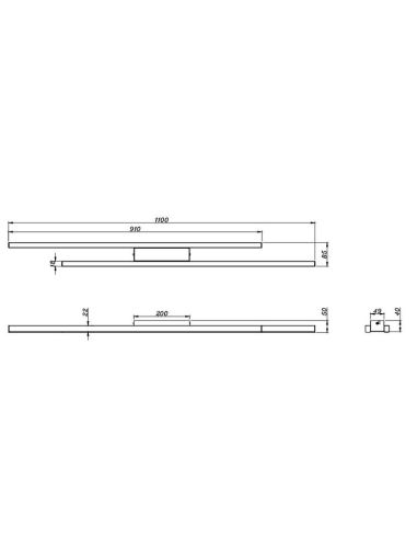 Plafón LED ODIO 2 Barras 22W 3200Lm 3000K IP20 Níquel | LeonLeds