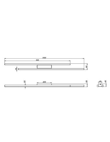 Plafón LED ODIO Barras 22W 3200Lm 3000K IP20 Gris | LeonLeds