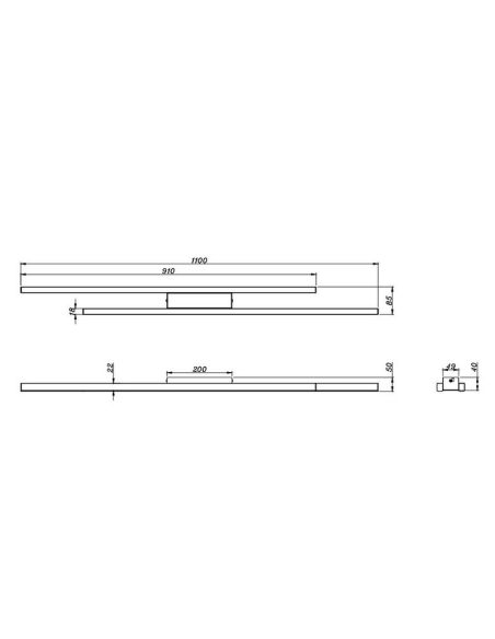 Plafón LED ODIO Barras 22W 3200Lm 3000K IP20 Gris | LeonLeds