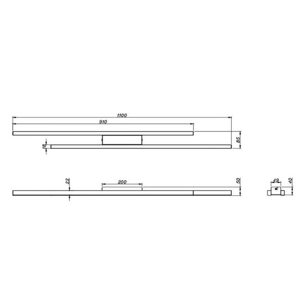 Plafón LED ODIO Barras 22W 3200Lm 3000K IP20 Gris | LeonLeds
