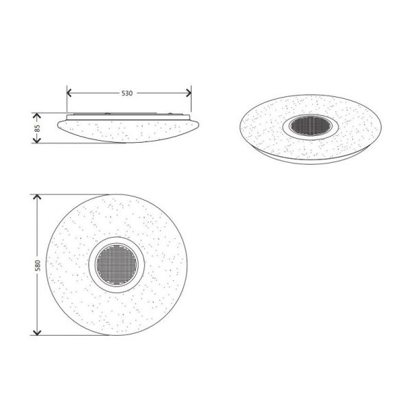 Plafonnier LED 36W avec Haut-Parleur MUSICA RGB 2700-6500K 3900Lm | LéonLeds