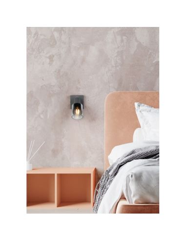 Aplique de parede para interior CADIZ Fumado Tulipa 1xE14 IP20 | LeonLeds