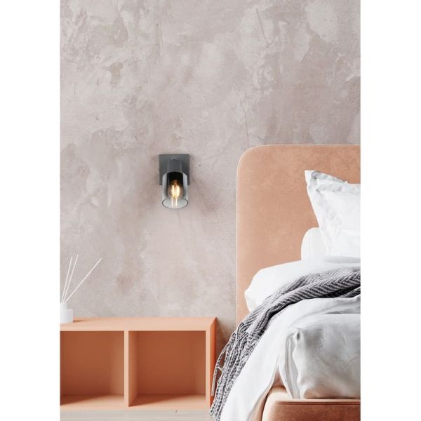 Aplique de parede para interior CADIZ Fumado Tulipa 1xE14 IP20 | LeonLeds