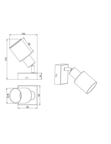 Applique d'intérieur Fumé Tulipa CADIZ 1xE14 IP20 | LéonLeds
