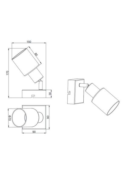 Aplique de Pared Interior CADIZ Tulipa Ahumada 1xE14 IP20 | LeonLeds