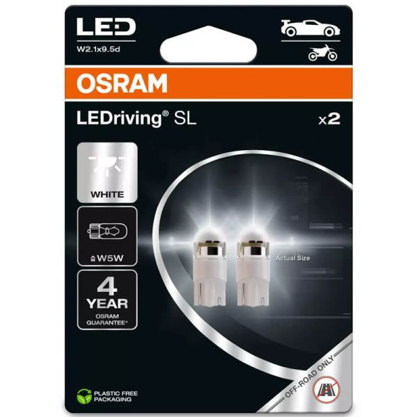 Bombillas LED Osram T10 6000K 12V 1W (2Uds) LEDriving SL 2825DWP-2BL | Leonleds