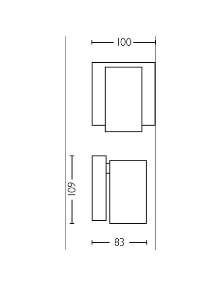 Foco de baño para techo/pared IDRIS individual, GU10 (No Incl.) Negro, ClickFix