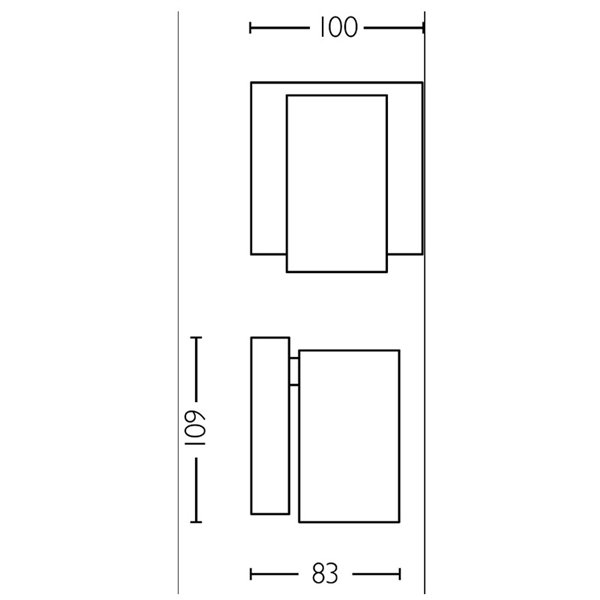 Foco de baño para techo/pared IDRIS individual, GU10 (No Incl.) Negro, ClickFix