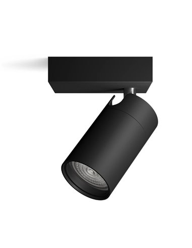 Spot de salle de bain individuel IDRIS pour plafond/mur, GU10 (non inclus) noir, ClickFix