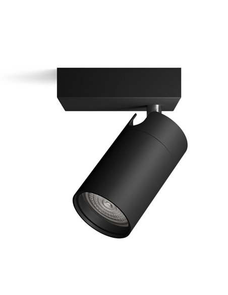 Spot de salle de bain individuel IDRIS pour plafond/mur, GU10 (non inclus) noir, ClickFix