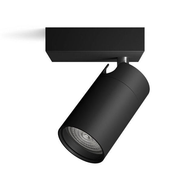 Foco de baño para techo/pared IDRIS individual, GU10 (No Incl.) Negro, ClickFix