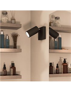 Spot de salle de bain individuel IDRIS pour plafond/mur, GU10 (non inclus) noir, ClickFix 2