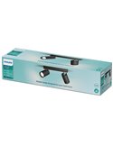 Regleta de 2 Focos de techo/pared para baños IDRIS 2xGU10 (No incl) Negro, ClickFix