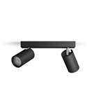 Regleta de 2 Focos de techo/pared para baños IDRIS 2xGU10 (No incl) Negro, ClickFix