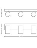 Regleta de 3 Focos de techo/pared para baños IDRIS 3xGU10 (No incl) Negro, ClickFix