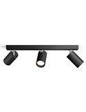 Regleta de 3 Focos de techo/pared para baños IDRIS 3xGU10 (No incl) Negro, ClickFix