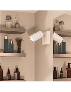 Spot de salle de bain simple IDRIS pour plafond/mur, GU10 (non inclus) blanc, ClickFix 2