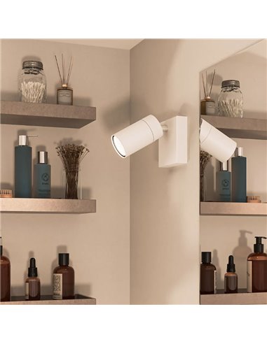 Foco de baño para techo/pared IDRIS individual, GU10 (No Incl.) Blanco, ClickFix