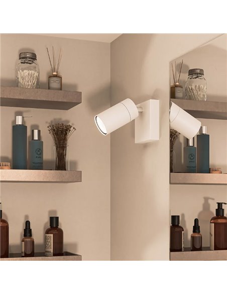 Foco de baño para techo/pared IDRIS individual, GU10 (No Incl.) Blanco, ClickFix