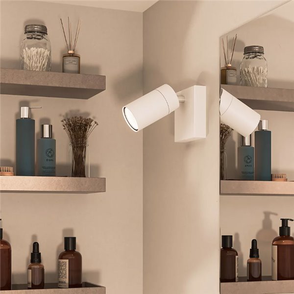 Foco de baño para techo/pared IDRIS individual, GU10 (No Incl.) Blanco, ClickFix