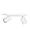 Faixa de 2 focos de teto/parede para banheiros IDRIS 2xGU10 (Não incluído) branco, ClickFix