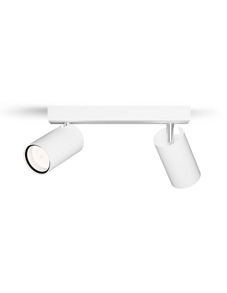 Regleta de 2 Focos de techo/pared para baños IDRIS 2xGU10 (No incl) blanco, ClickFix