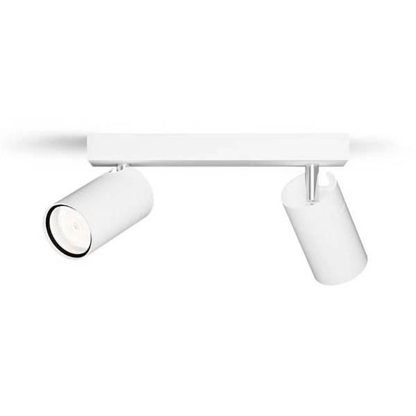 Regleta de 2 Focos de techo/pared para baños IDRIS 2xGU10 (No incl) blanco, ClickFix