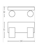Regleta de 2 Focos de techo/pared para baños IDRIS 2xGU10 (No incl) blanco, ClickFix