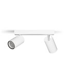 Regleta de 2 Focos de techo/pared para baños IDRIS 2xGU10 (No incl) blanco, ClickFix