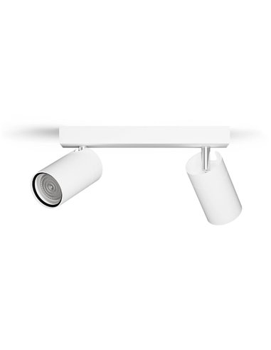 Regleta de 2 Focos de techo/pared para baños IDRIS 2xGU10 (No incl) blanco, ClickFix