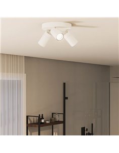 Plafonnier rond avec 3 spots de plafond pour salle de bain IDRIS 3xGU10 (non incl) Blanc, ClickFix 2