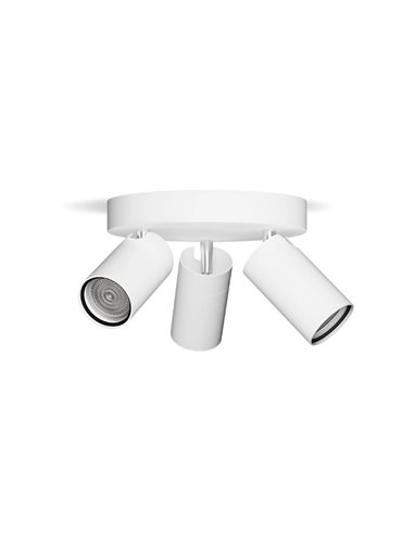 Plafonnier rond avec 3 spots de plafond pour salle de bain IDRIS 3xGU10 (non incl) Blanc, ClickFix