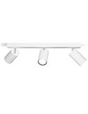 Bande de 3 spots plafond/mur pour salle de bain IDRIS 3xGU10 (Non incl) Blanc, ClickFix