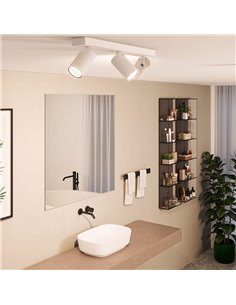 Bande de 3 spots plafond/mur pour salle de bain IDRIS 3xGU10 (Non incl) Blanc, ClickFix 2